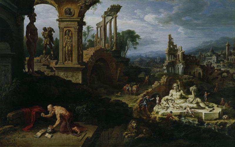 Maarten van Heemskerck Landschaft mit dem Hl. Hieronymus Germany oil painting art